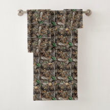 HUNTERS FOREST TREE CAMO #1 BATH TOWEL SET