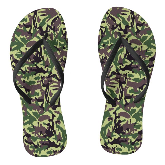 Hunters Green Camo Pattern Thongs (Footbed)