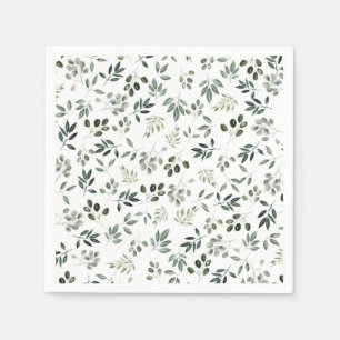 Hunters green leafy rustic napkin