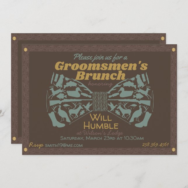 Hunter's Groomsmen's Brunch Invitation (Front/Back)