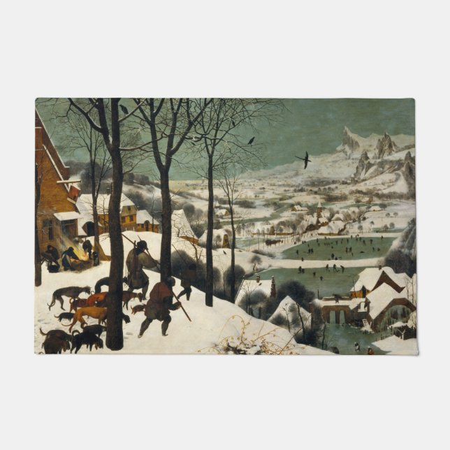 Hunters in the Snow (by Pieter Bruegel the Elder) Doormat (Front)
