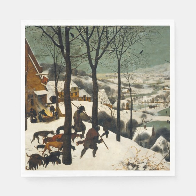 Hunters in the Snow (by Pieter Bruegel the Elder) Napkin (Front)