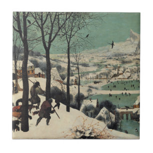 Hunters in the Snow, famous artwork, Ceramic Tile