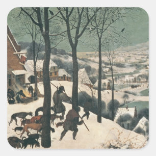 Hunters in the Snow - January, 1565 Square Sticker