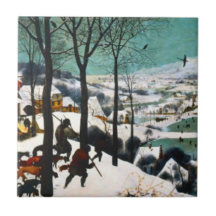 Hunters in the Snow Landscape Pieter Bruegel Ceramic Tile