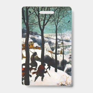 Hunters in the Snow Landscape Pieter Bruegel ID Badge