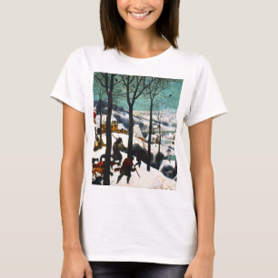 Hunters in the Snow Landscape Pieter Bruegel T-Shirt