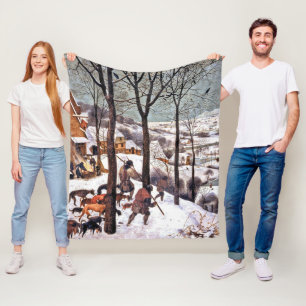 Hunters in the Snow, Pieter Bruegel the Elder Fleece Blanket