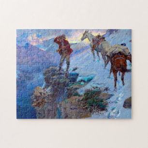 Hunter's Luck by Charles Marion Russell Jigsaw Puzzle