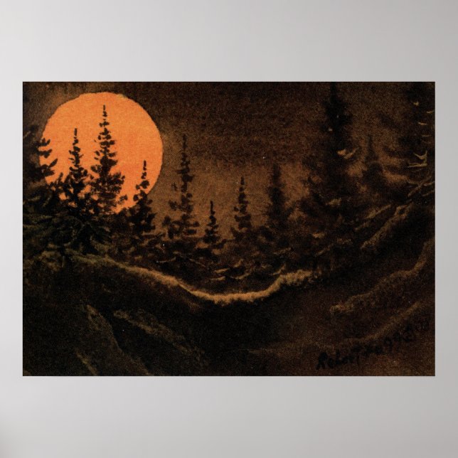 "Hunter's Moon - Light" Landscape Poster Nocturnal (Front)