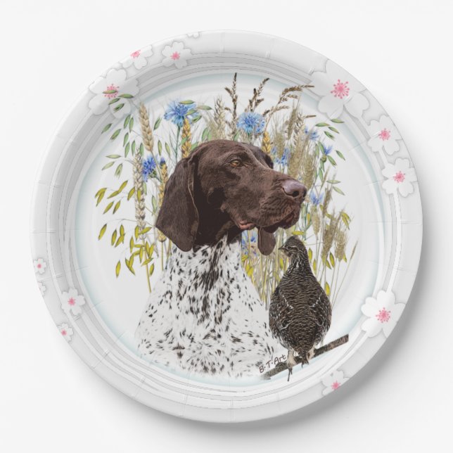 Hunters , partners for life GSP  Paper Plates (Front)