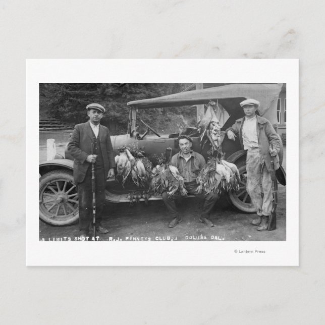 Hunters Posing with Game at RJ Finneys Club Postcard (Front)