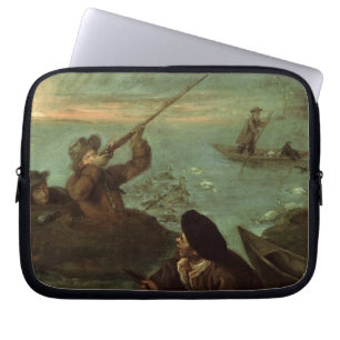 Hunters Shooting at Ducks (oil on canvas) Laptop Sleeve