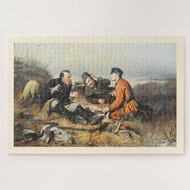 Hunters taking a rest jigsaw puzzle (Horizontal)