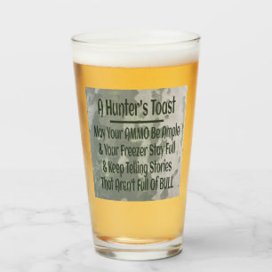 Hunter's Toast Funny Green Camouflage Glass