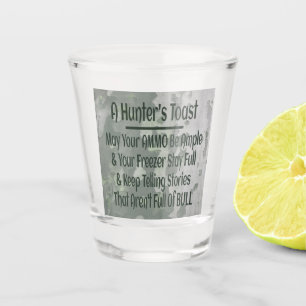 Hunter's Toast Funny Green Camouflage Shot Glass