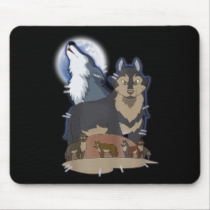 Hunter's Wolf At Moon Grey Wolf Hunting Wolf Anima Mouse Pad