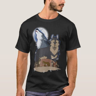 Hunter'S Wolf At Moon Grey Wolf Hunting Wolf Anima T-Shirt