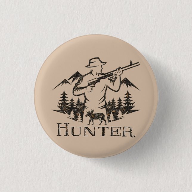 Hunting 3 Cm Round Badge (Front)