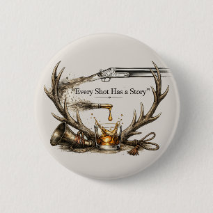 Hunting  6 cm round badge