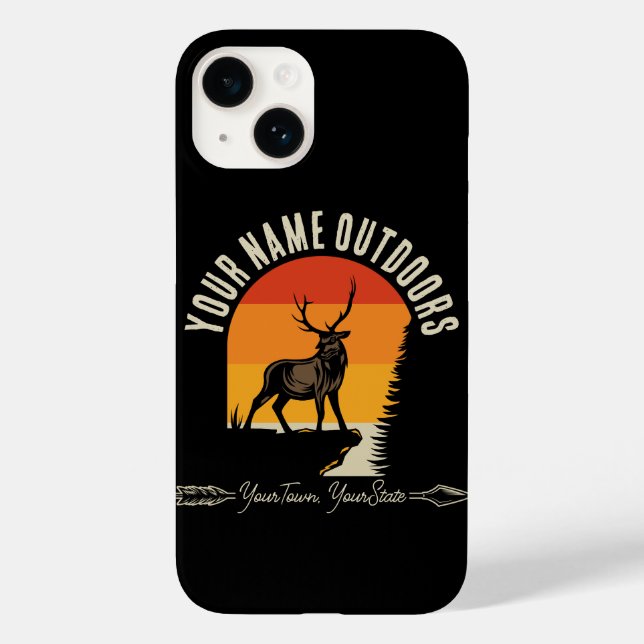 Hunting ADD NAME Outdoors Deer Elk Wilderness Camp Case-Mate iPhone Case (Back)