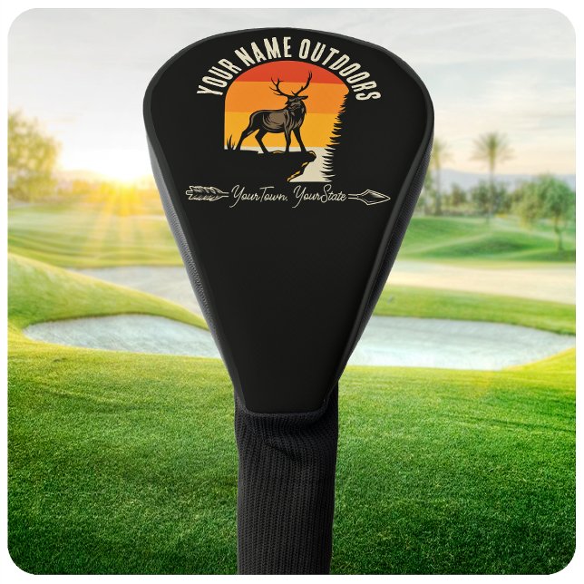 Hunting ADD NAME Outdoors Deer Elk Wilderness Camp Golf Head Cover (Creator Uploaded)