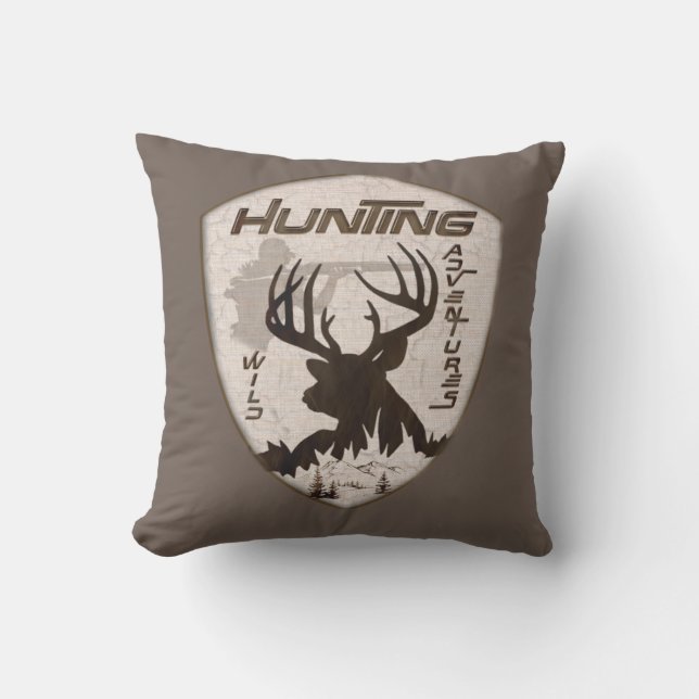 Hunting adventures square sticker keychain cushion (Front)