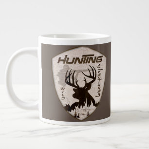 Hunting adventures square sticker keychain outdoor large coffee mug
