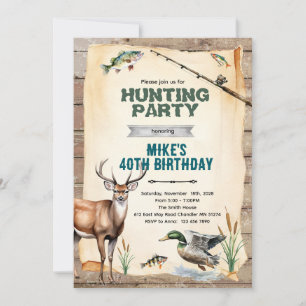 Hunting and Fishing Birthday Invitation