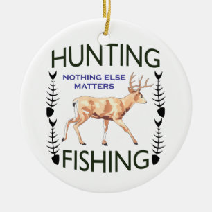 Hunting and Fishing Ceramic Ornament