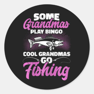 Hunting And Fishing Granny Cool Grandmas Go Fishin Classic Round Sticker