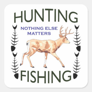 Hunting and Fishing Square Sticker