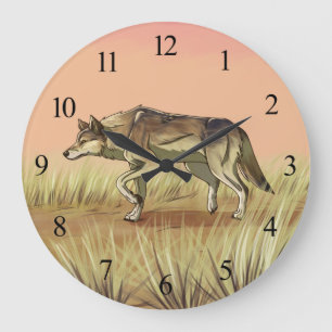 Hunting at Sunrise Large Clock