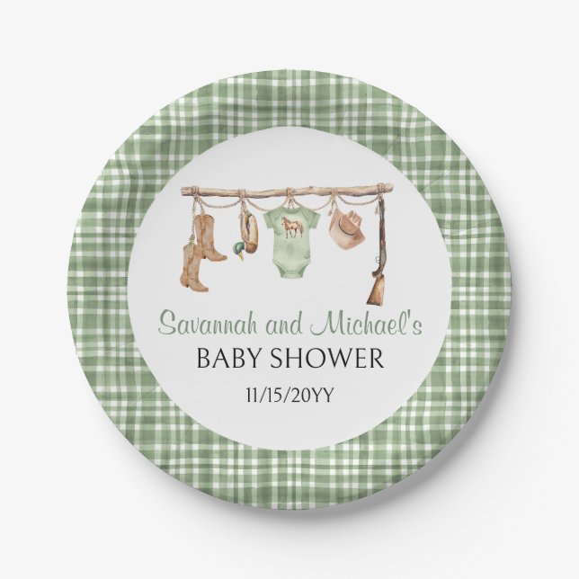 Hunting Baby Shower | A Little Hunter Baby Shower  Paper Plate (Front)