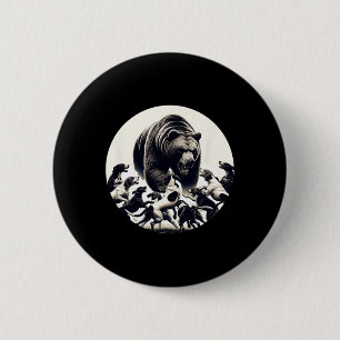 Hunting Bear Retro Dog Bear Hound Hunting 6 Cm Round Badge