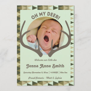 Hunting Birth Camo Announcement Girl or boy