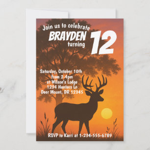 Hunting birthday invitation