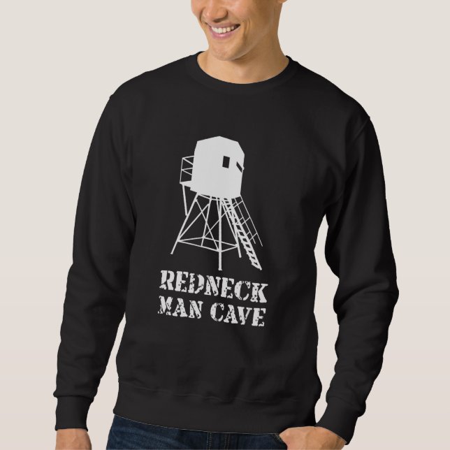 Hunting Blind Man Cave Funny Deer Hunter and Hunti Sweatshirt (Front)