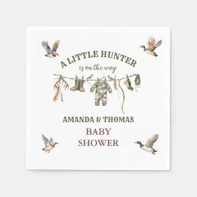 Hunting Boy Baby Shower  Napkin (Front)