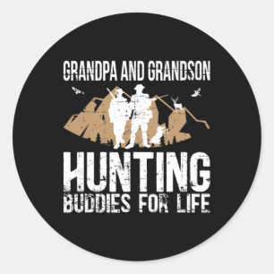 Hunting Buddy Grandpa And Grandson Hunting Buddies Classic Round Sticker