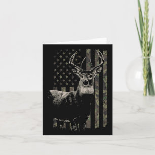 Hunting Camo American Flag Deer Card