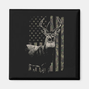 Hunting Camo American Flag Deer Magnet