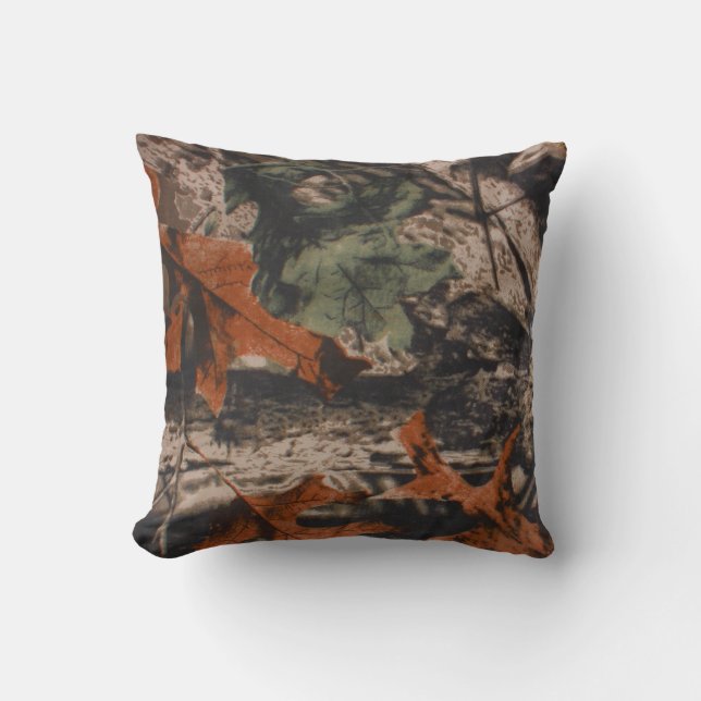 Hunting Camo Hunters Camouflage Throw Couch Pillow (Front)