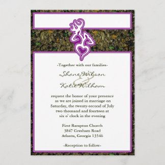 Hunting Camo Purple Custom Outline Colour Invite