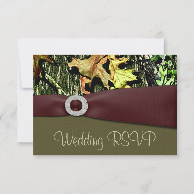 Hunting Camo RSVP Wedding Cards (Front)