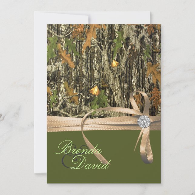 Hunting Camo Wedding Invitation (Front)