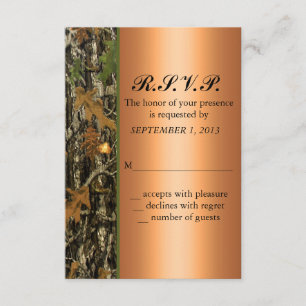 Hunting Camo Wedding RSVP Invite