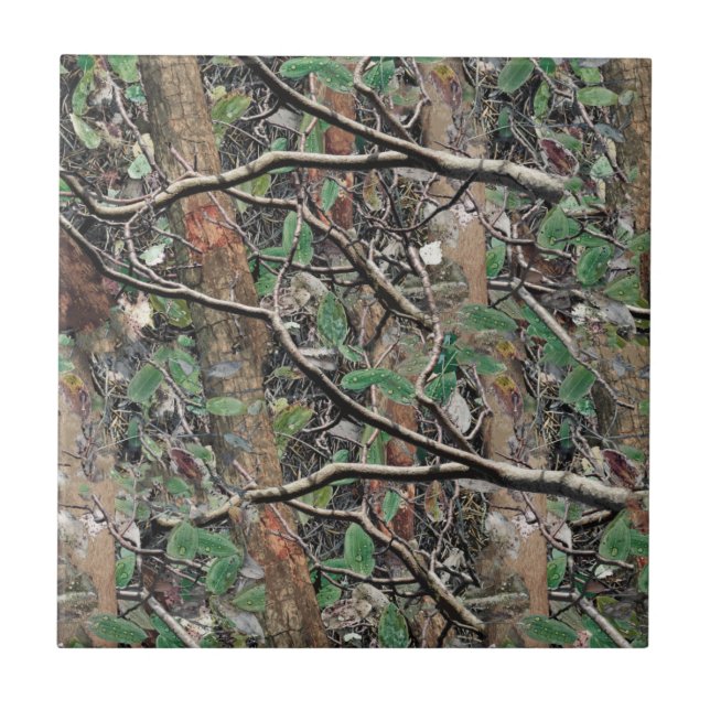 Hunting Camouflage Pattern 4 Ceramic Tile (Front)