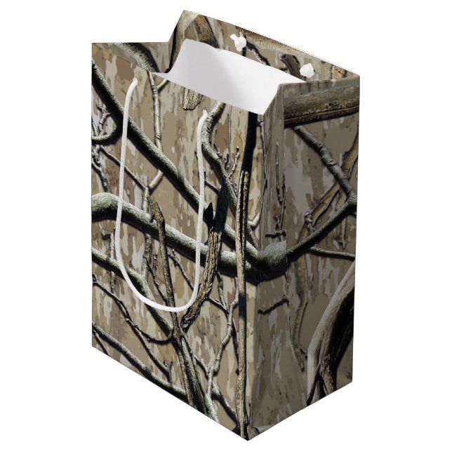 Hunting Camouflage Pattern 5 Medium Gift Bag (Front Angled)
