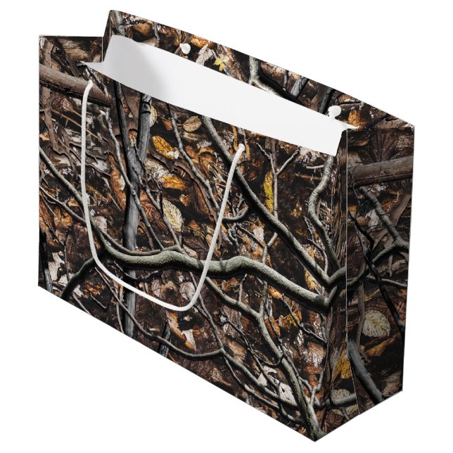 Hunting Camouflage Pattern 6 Large Gift Bag (Front Angled)